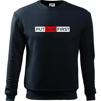 Put God first obdélník - Mikina Essential dětská - 146 cm/10 let ( Námořní modrá (velmi tmavá - téměř černá) )