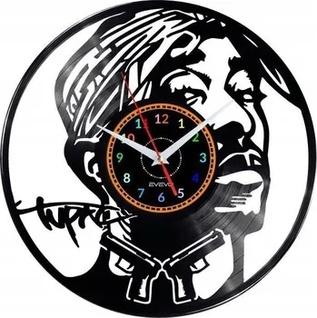 Hodiny 2PAC NÁSTĚNNÉ HODINY DEKORATIVNÍ MODERNÍ VINYLOVÁ DESKA