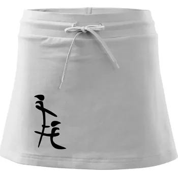 Dámská sukně Čínský znak - Sportovní sukně - two in one - S ( Bílá )