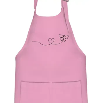 Kuchyňská zástěra Dráha letu motýla - srdce - Dětská zástěra na vaření - Univerzální velikost ( Růžová )