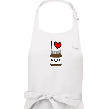 Kuchyňská zástěra I love nugeta - Dámská zástěra na vaření - Univerzální velikost ( Bílá )