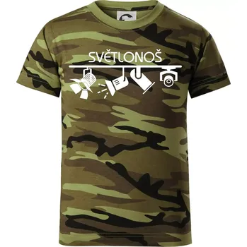 Osvětlovač - světlonoš - Dětské maskáčové triko - 146 cm/10 let ( Zelený maskáč )