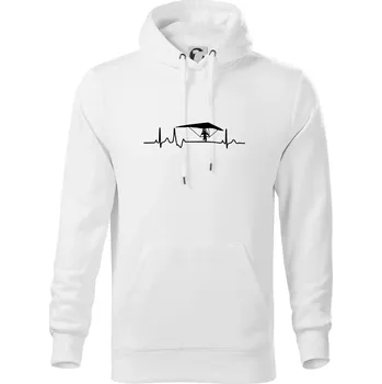 Pánská mikina EKG rogalo - Mikina pánská Cape s kapucí - 2XL ( Bílá )