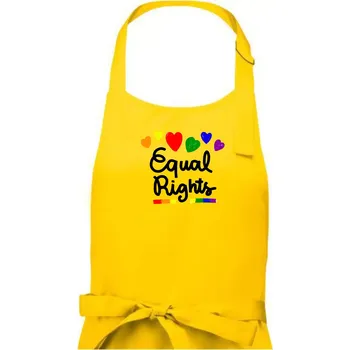 Kuchyňská zástěra Equal Rights - srdíčka - Dámská zástěra na vaření - Univerzální velikost ( Žlutá )