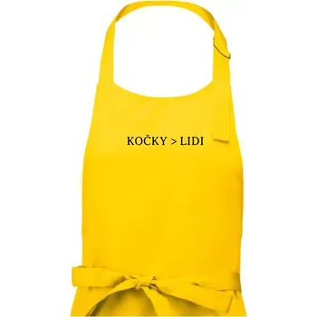 Kuchyňská zástěra Kočky > Lidi - Dámská zástěra na vaření - Univerzální velikost ( Žlutá )