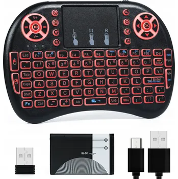 Klávesnice Bezdrátová klávesnice Retoo membránová černá s touchpadem a LED RGB podsvícením