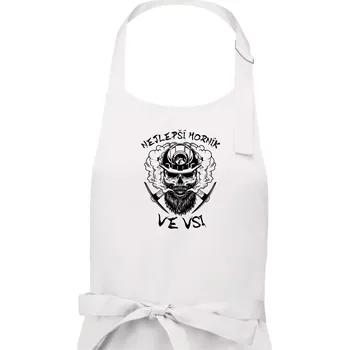Kuchyňská zástěra Nejlepší horník ve vsi - Dámská zástěra na vaření - Univerzální velikost ( Bílá )