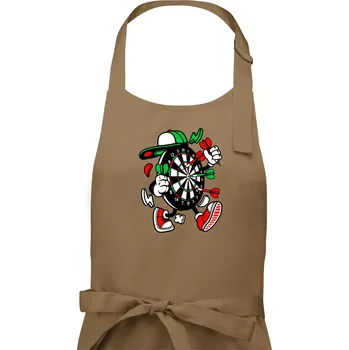 Kuchyňská zástěra Šipkař kreslený terč - Dámská zástěra na vaření - Univerzální velikost ( Cappuccino )