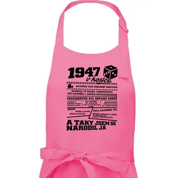 Kuchyňská zástěra 1947 v Kostce - Pánská zástěra na vaření - Univerzální velikost ( Růžová )