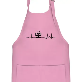 Kuchyňská zástěra Ekg osvětlovač - robo hlava - Dětská zástěra na vaření - Univerzální velikost ( Růžová )