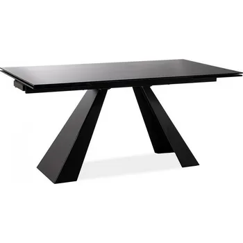 Jídelní stůl Jídelní stůl rozkládací SALVADORE černá kov/sklo