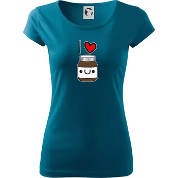 Dámské tričko I love nugeta - Dámské triko Pure - M ( Petrolejová )