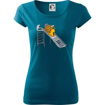 Dámské tričko To bude ale drsný nářez (Pecka Design) - Dámské triko Pure - XS ( Petrolejová )