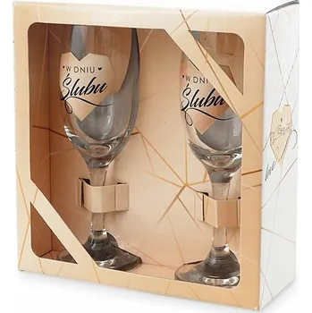 Sklenice Skleničky na šampaňské 2 ks Svatba Svatební Hostina .