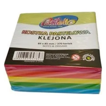 Kostka klejona 85x85mm 370 kartek kolorowa (pl, 2000, Alfa Pastello)