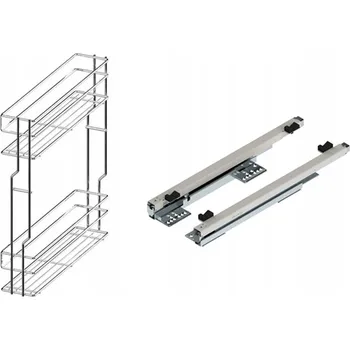 Nábytkové kování Cargo koš do spodní skříňky 15 cm, chrom, 2 police, s tlumením dovírání REJS, montáž pod závěs