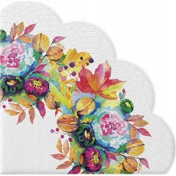 Papírový ubrousek Kulaté ubrousky Podzimní kompozice 32 cm 12 Ks