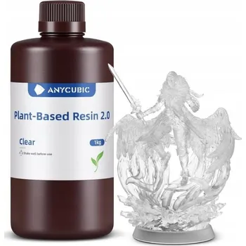 Příslušenství k 3D tiskárně UV Pryskyřice Anycubic Plant-based 2.0 Čirá Průhledná 1kg Pro 3D Tiskárnu
