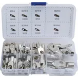 Krimpovací konektory očkové, kabelová oka, měď, sada 65 ks - ASTA