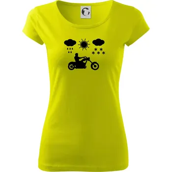 Dámské tričko Motorkář za každého počasí - chopper - Dámské triko Pure - S ( Limetková )