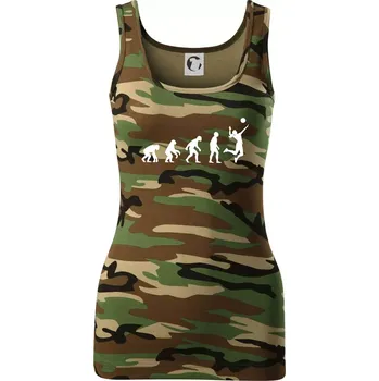 Dámské tričko Evoluce volejbal culík - Dámské Maskáčové tílko - XS ( Hnědý maskáč )