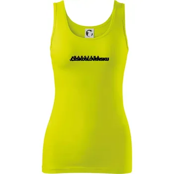 Dámské tričko Nápis - Narozena v Československu - Dámské tílko - M ( Limetková )