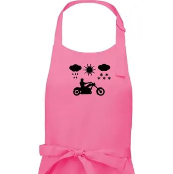 Kuchyňská zástěra Motorkář za každého počasí - chopper - Pánská zástěra na vaření - Univerzální velikost ( Růžová )