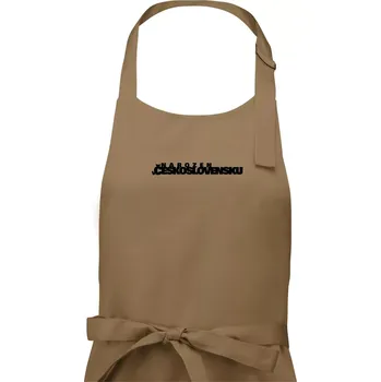 Kuchyňská zástěra Nápis - Narozen v Československu - Pánská zástěra na vaření - Univerzální velikost ( Cappuccino )