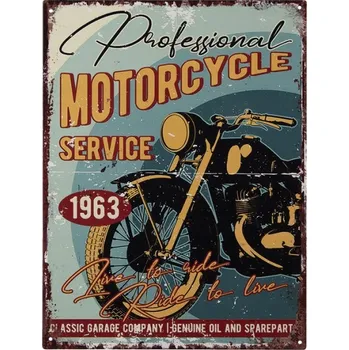 Obraz Retro kovová cedule Motocykl Clayre & Eef