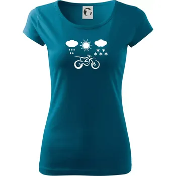Dámské tričko Motorkář za každého počasí - enduro - Dámské triko Pure - 2XL ( Petrolejová )