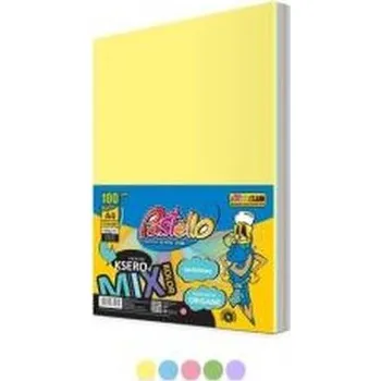 Set školních potřeb Papier ksero A4 160g 5 kolorów 100 arkuszy pastel