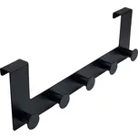 Věšák závěsný na dveře s 5 háčky Černý Mat