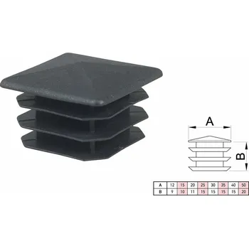 Příslušenství pro plot Ucpávka plastová plotová černá 40x40mm