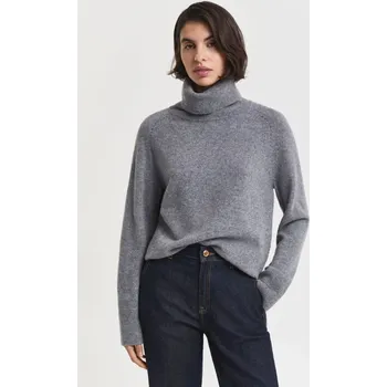 Dámský svetr ROLÁK GANT DETAIL KNIT TURTLENECK CHARCOAL MELANGE