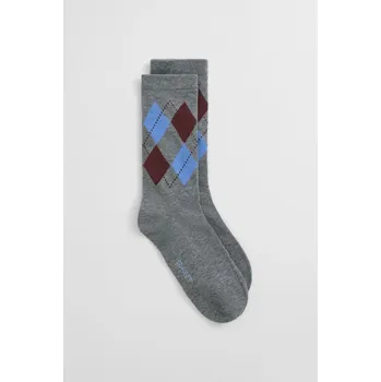 Dámské oblečení PONOŽKY GANT ARGYLE CHECK SOCKS CHARCOAL MELANGE