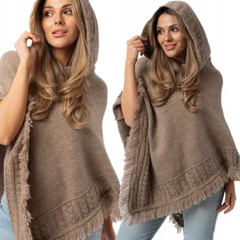 Dámský svetr Setin dámský svetr hnědý oversize do půlky stehen, univerzální velikost