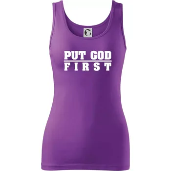 Dámské tričko Put God first tlustý nápis - Dámské tílko - XL ( Fialová )