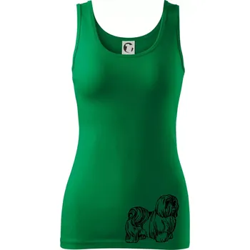 Dámské tričko Shih-tzu - chlupatý - Dámské tílko - S ( Středně zelená )