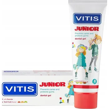 zubní pasta Zubní pasta Vitis Junior od 6 let s příchutí Tutti-frutti 75 Ml