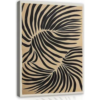 Obraz OBRAZ BOHO LISTY HNĚDÝ NA PLÁTNĚ NA ZEĎ DO LOŽNICE OBÝVÁKU 100x70