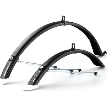 Blatník na kolo Blatník 28" P + Z plast 44 mm Simpla UBIQUIT Black/White, vzpěry