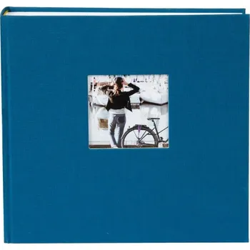 Fotoalbum Tradiční fotoalbum 60 stran šité s okénkem modré - ideální jako dárek