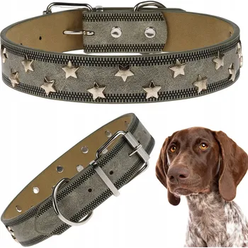 Obojek pro psa Obojek pro psa EKO KŮŽE s HVĚZDIČKAMI ozdobný klasický neobrušuje L