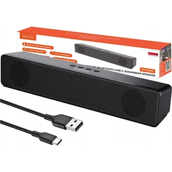 Mini Soundbar Přenosný Bluetooth Bezdrátový Reproduktor FM Rádio USB AUX PC