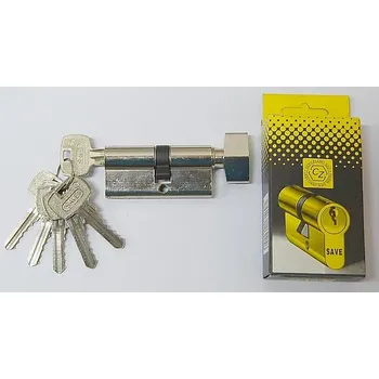 Vložka do dveří Bezpečnostní vložka 35+30 Knoflík SAVE R-6kl.BNi (Vložka pro bezpečnostní dveře na kování)