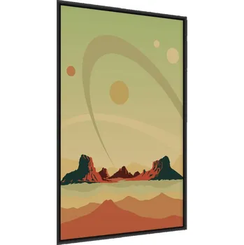 Obraz Plakát Kosmická KRAJINA Retro Design Dekorace 30x40 v rámu 30 x 40 cm