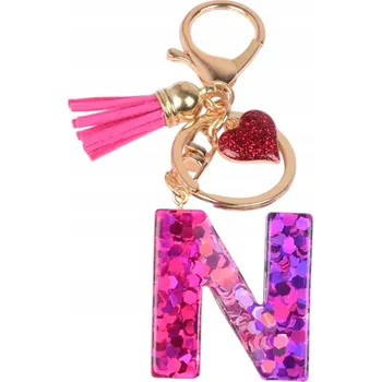 Klíčenka Abeceda - N/Růžová/Srdce KP-37984