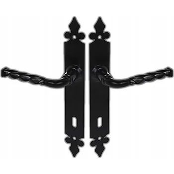 Dveřní kování Klika pro branky a vrata alma_ Dlouhá, Štítek s otvorem pro klíč