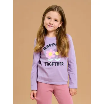 Dětská móda Sinsay - Bavlněné oversize tričko s potiskem - modrá - 842GH-54X - 842GH-54X-128