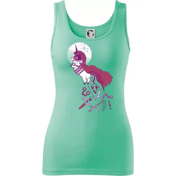 Dámské tričko Drsný jednorožec (Pecka design) - Dámské tílko - S ( Mátová )